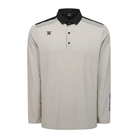 Men's Contrast Collar Long Sleeve Polo