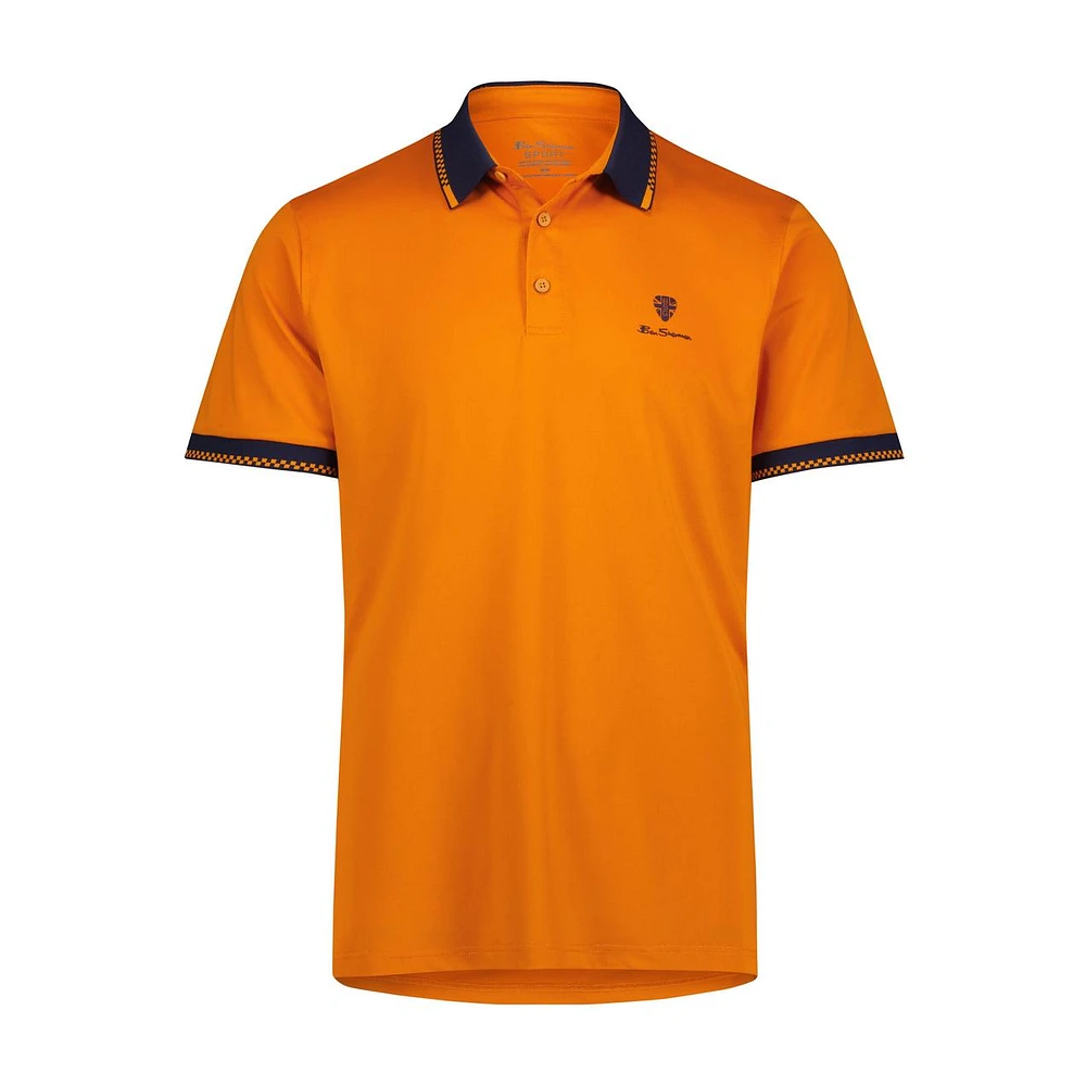 Men's Checker Pique Short Sleeve Polo