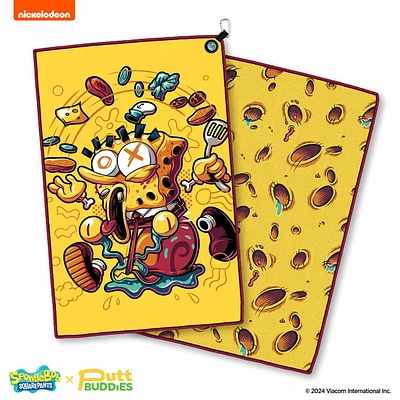 Spongebob Krusty Pants Magnetic Golf Towel w/ Ball Marker