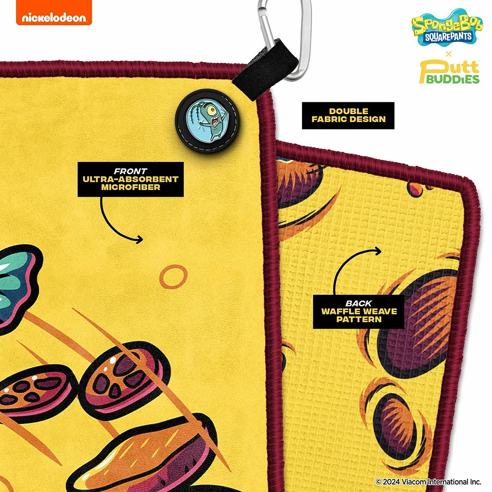 Spongebob Krusty Pants Magnetic Golf Towel w/ Ball Marker