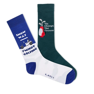 Men's 2 Pack Snow Way Golfing Crew Socks