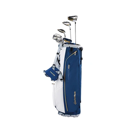 Women's Kalea Gold 10-Piece Blue/White Stand Package Set with Graphite Shafts