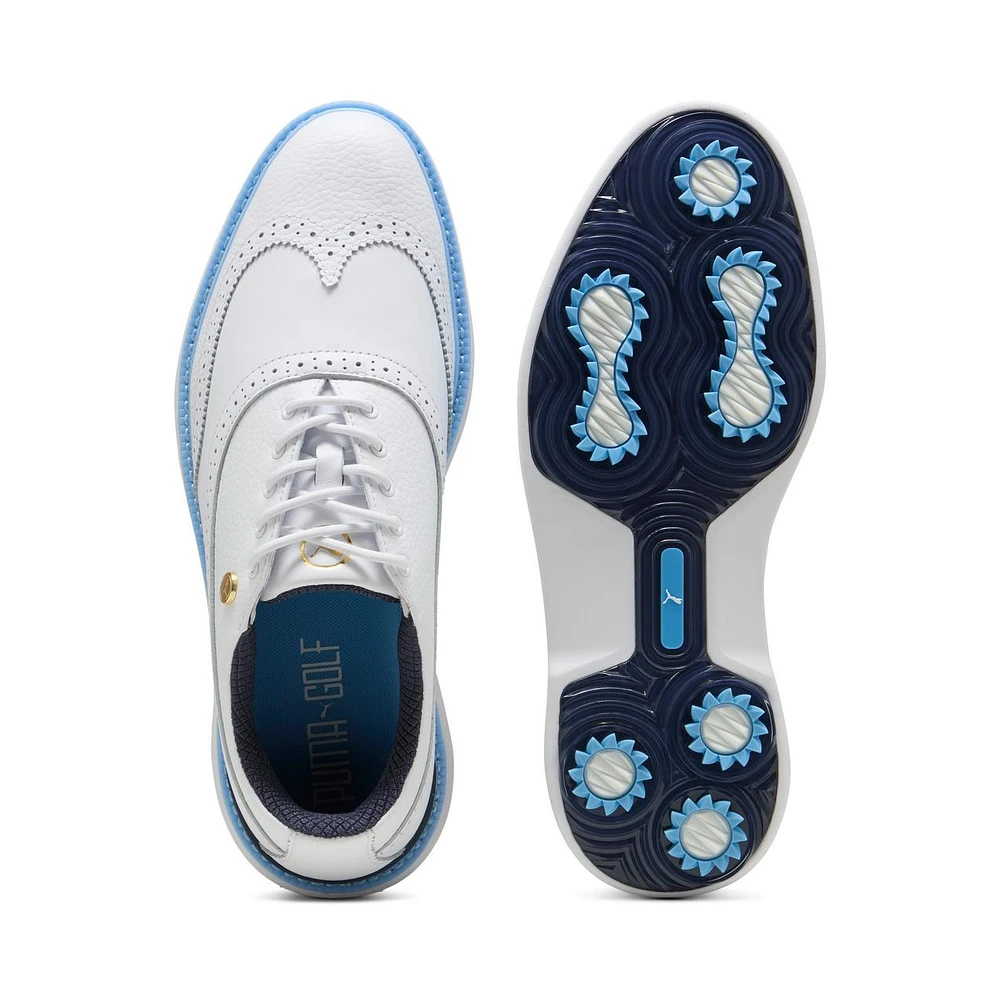 Men's Royale Wingtip Spikeless Golf Shoe - White/Blue
