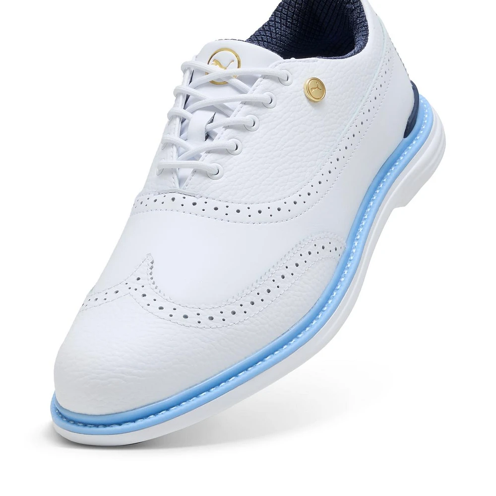 Men's Royale Wingtip Spikeless Golf Shoe - White/Blue