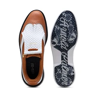 Men's AP Royale Wingtip Spikeless Golf Shoe - White/Brown