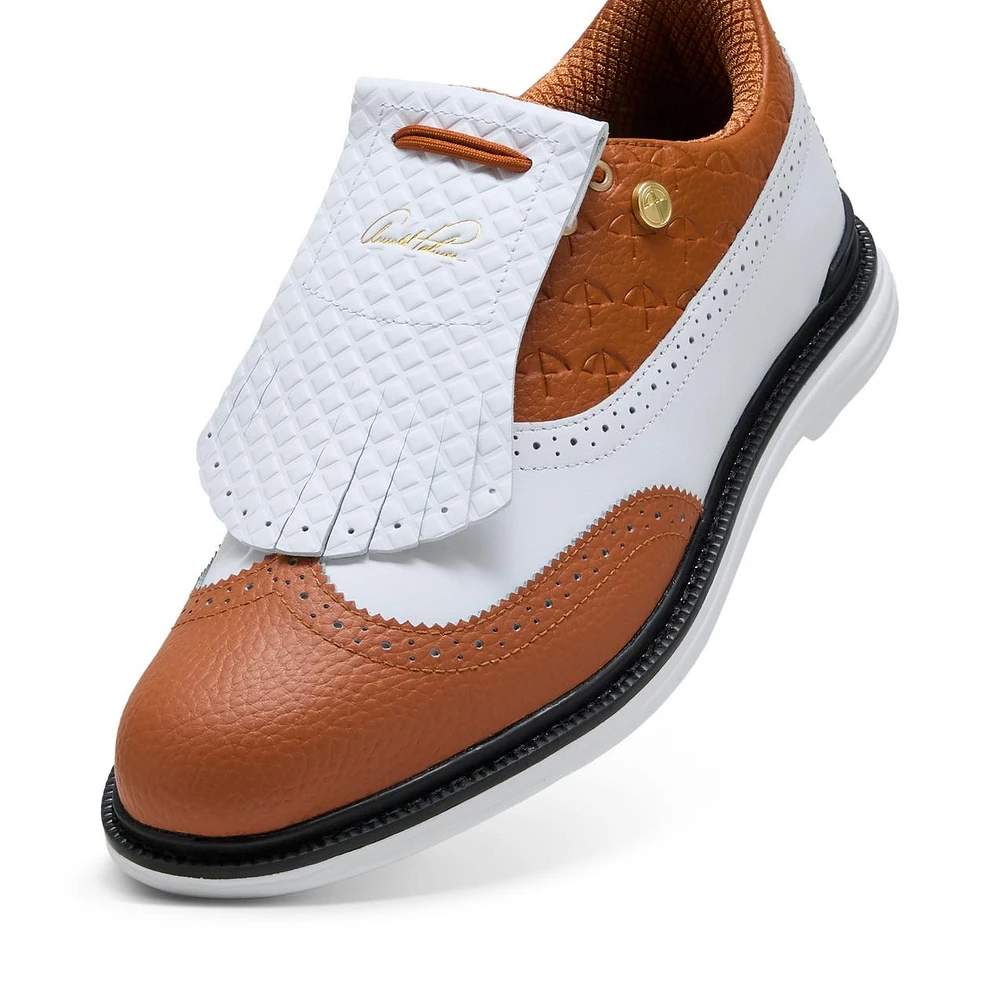Men's AP Royale Wingtip Spikeless Golf Shoe - White/Brown