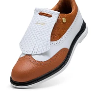 Men's AP Royale Wingtip Spikeless Golf Shoe - White/Brown