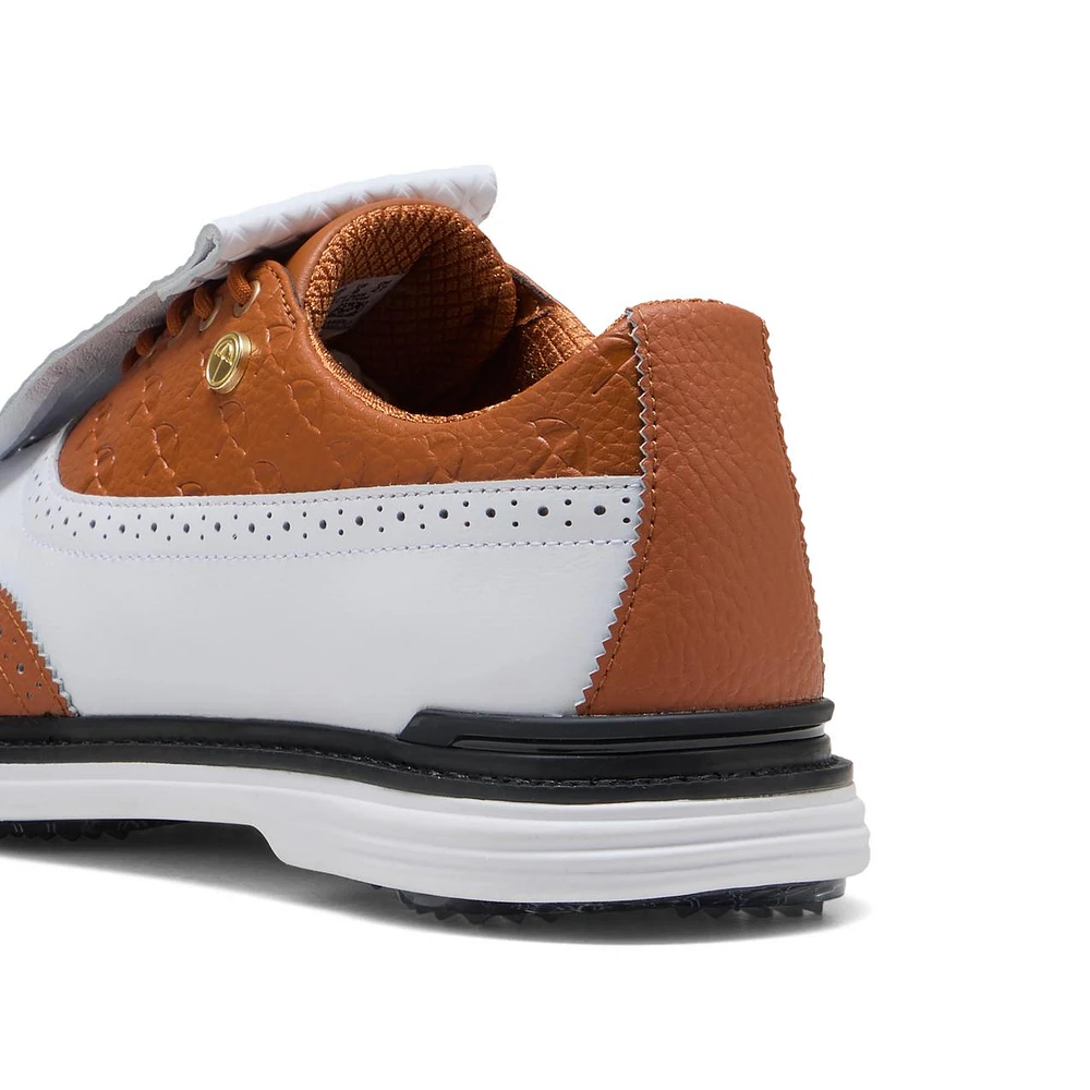 Men's AP Royale Wingtip Spikeless Golf Shoe - White/Brown