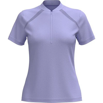 Women's Solid Zip Short Sleeve Polo