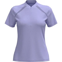 Women's Solid Zip Short Sleeve Polo