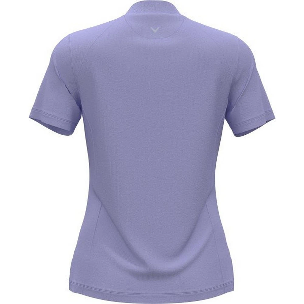 Women's Solid Zip Short Sleeve Polo
