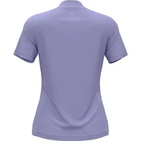 Women's Solid Zip Short Sleeve Polo
