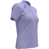 Women's Solid Zip Short Sleeve Polo