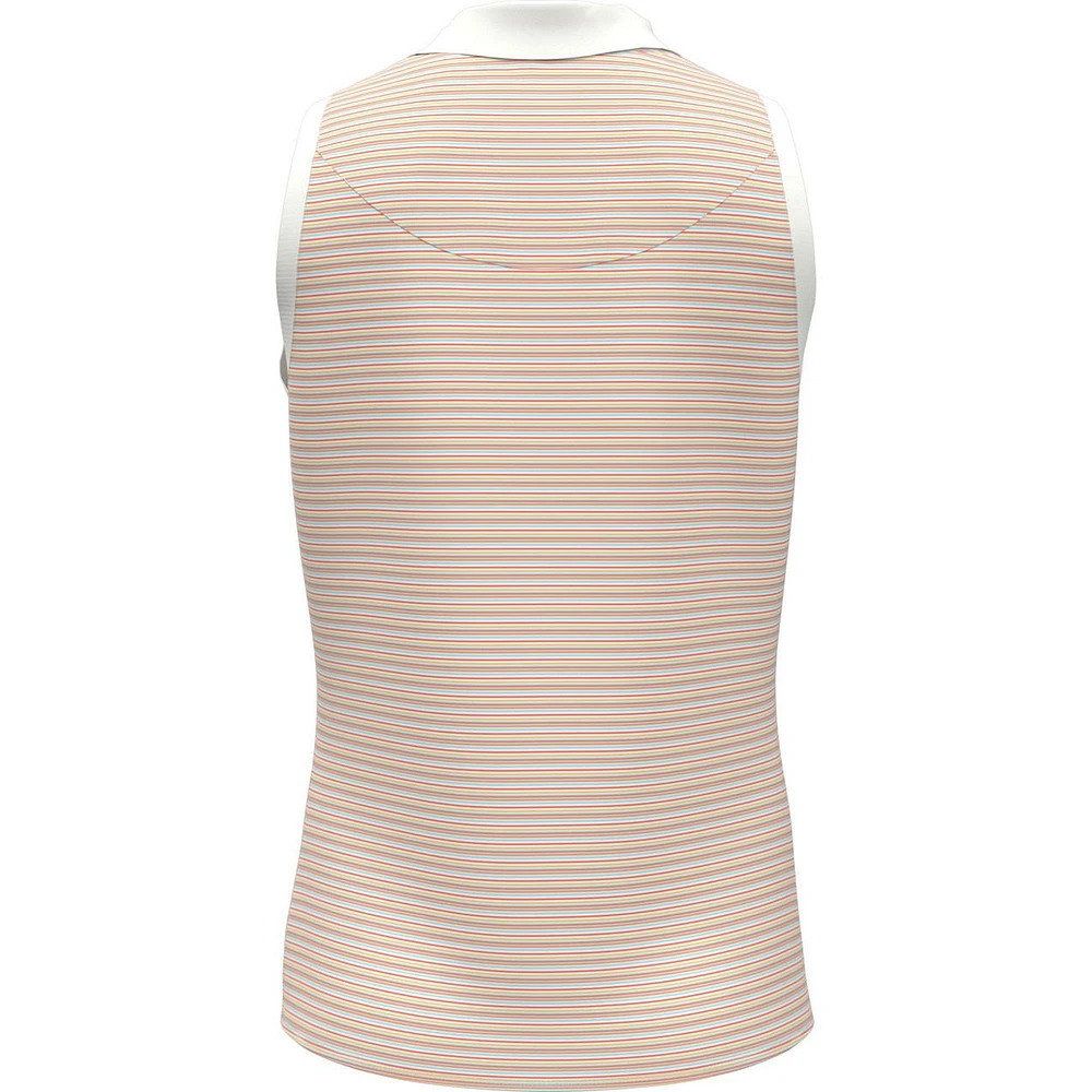 Women's Ribbed Fine Line Stripe Sleeveless Polo