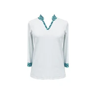 Women's Velocity Printed Trim 3/4 Sleeve Top
