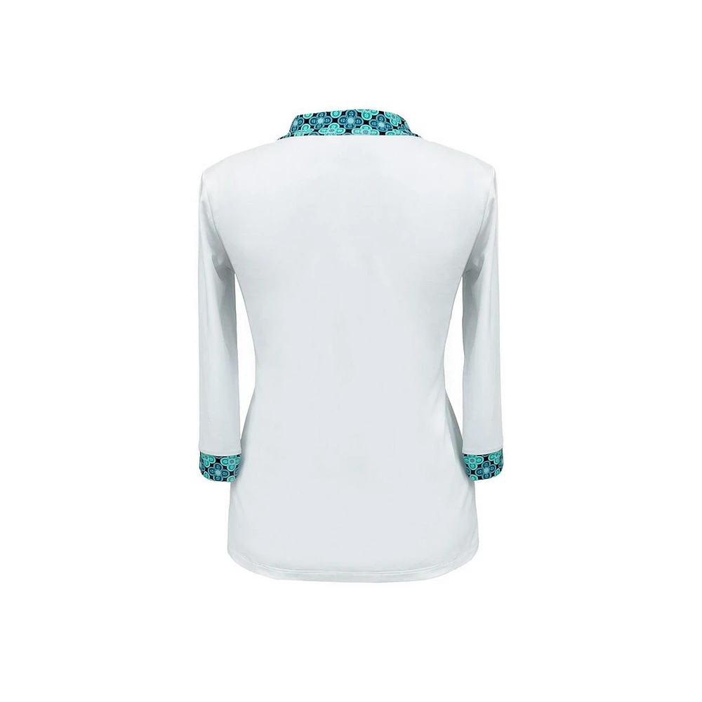 Women's Velocity Printed Trim 3/4 Sleeve Top