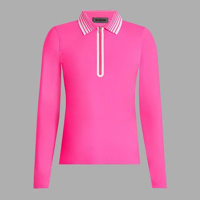 Women's Silky Tech Nylon Zip Long Sleeve Polo