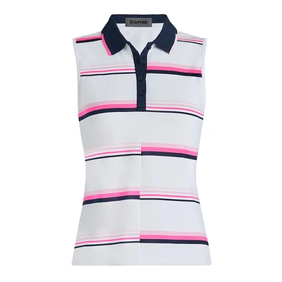 Women's Tech Pique Stripe Sleeveless Polo