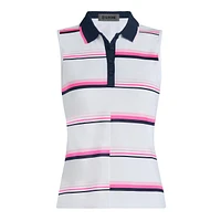 Women's Tech Pique Stripe Sleeveless Polo