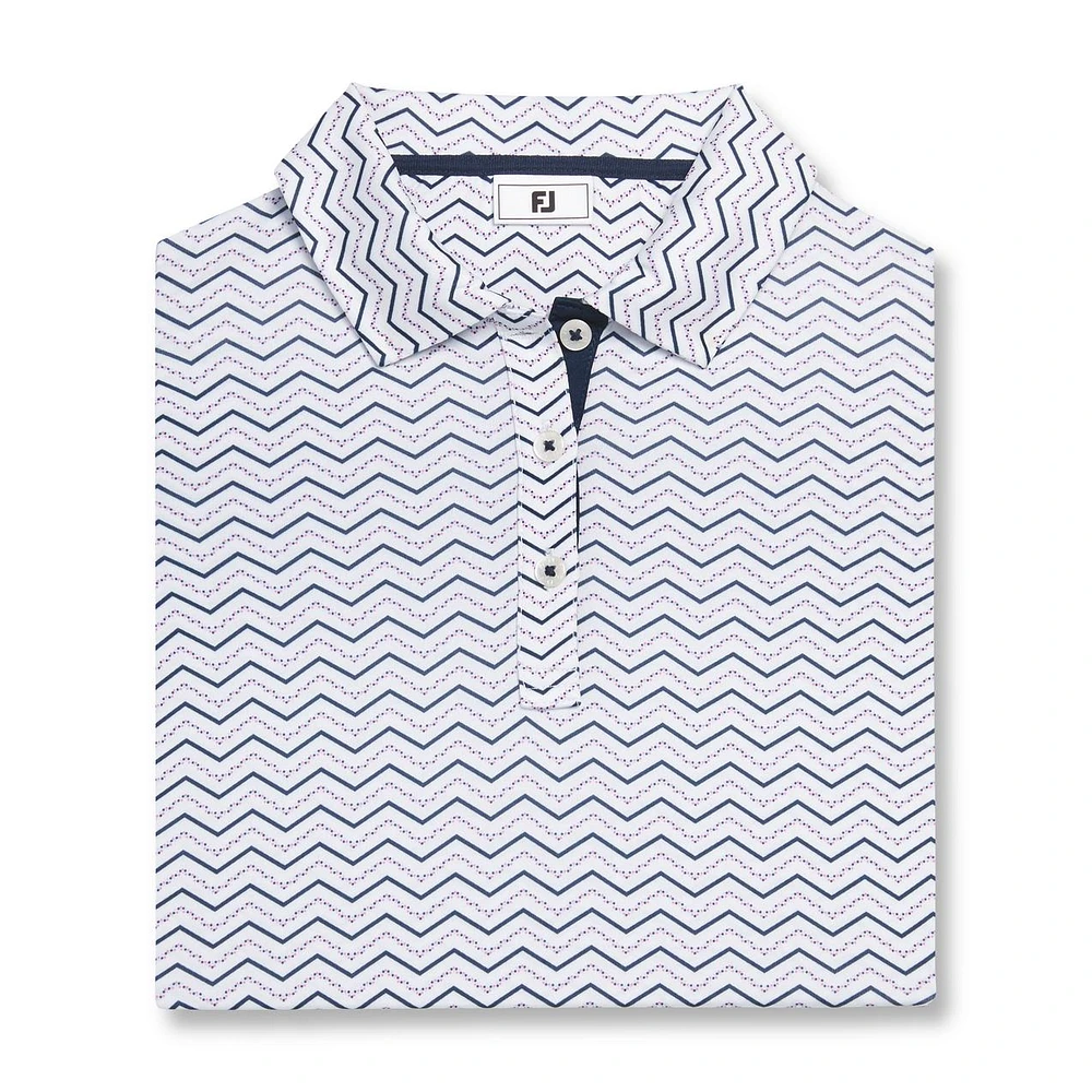 Girl's Chevron Dot Print Short Sleeve Polo