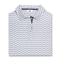 Girl's Chevron Dot Print Short Sleeve Polo