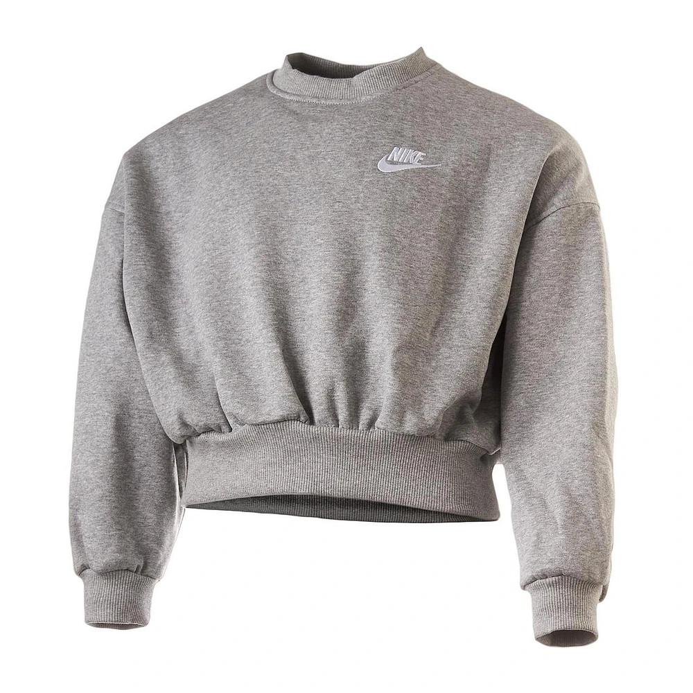 Girl's Club Fleece Boxy Crew Sweater