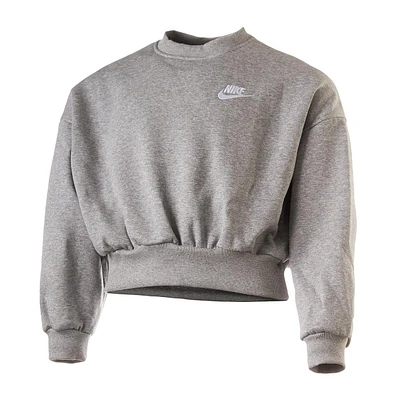 Girl's Club Fleece Boxy Crew Sweater