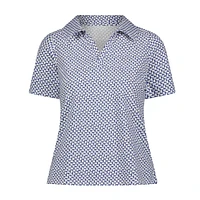 Women's Printed Slim Fit Short Sleeve Polo