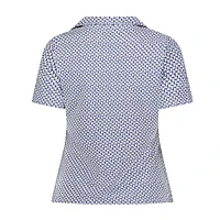 Women's Printed Slim Fit Short Sleeve Polo