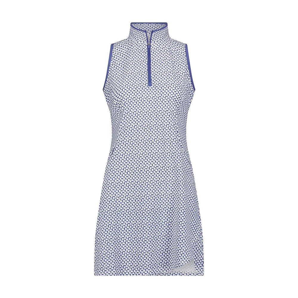 Women's Printed Zip Sleeveless Dress
