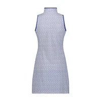 Women's Printed Zip Sleeveless Dress