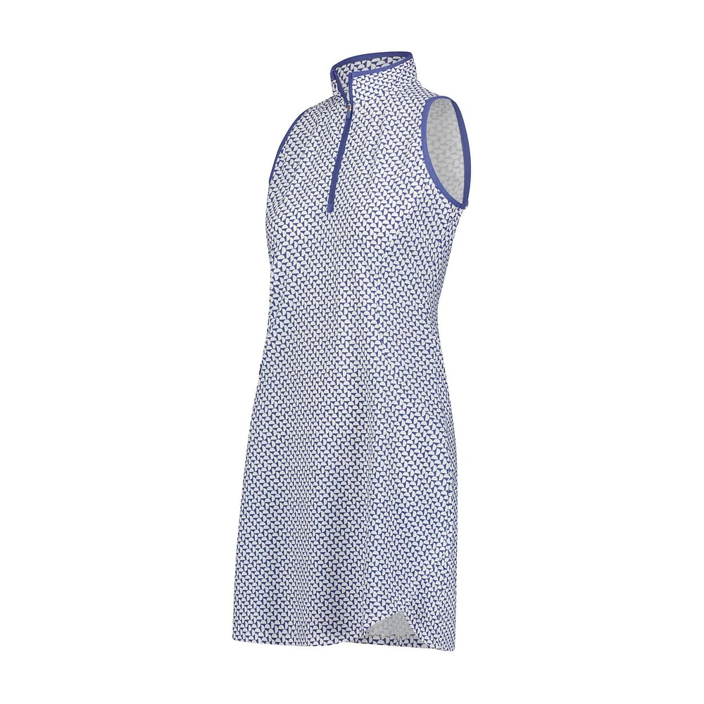 Women's Printed Zip Sleeveless Dress