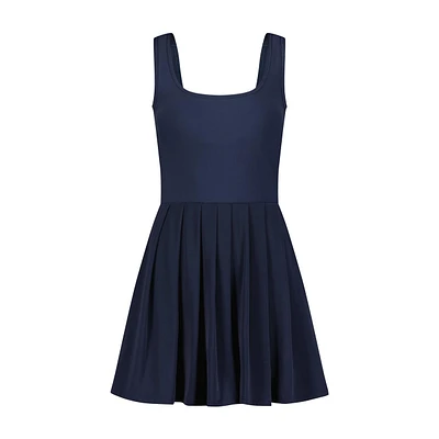 Women's Powermesh Pleated Unitard Tank Dress