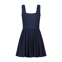 Women's Powermesh Pleated Unitard Tank Dress