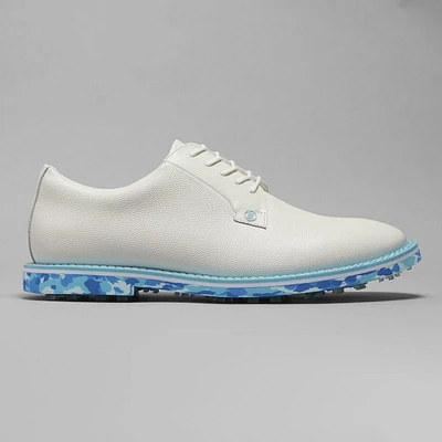 Men's Classic Camo Sole Pebble Leather Gallivanter Spikeless Golf Shoe - White/Blue