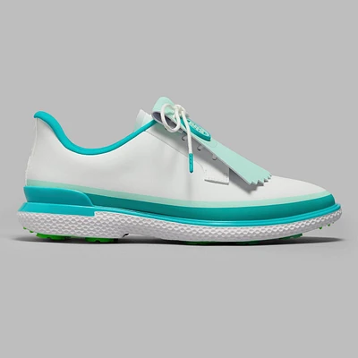 Women's Tuxedo Stripe Gallivan2r Spikeless Golf Shoe - White/Teal