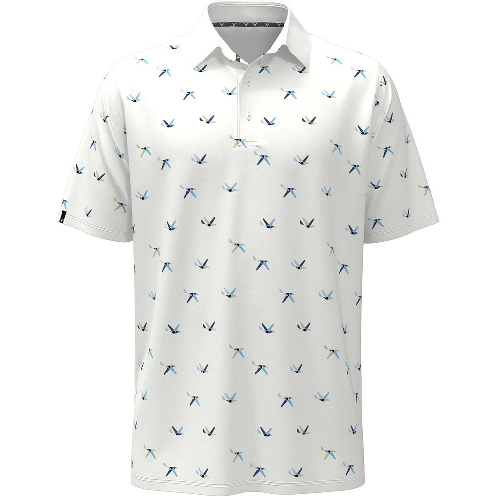 Men's All Over Birdie Print Short Sleeve Polo