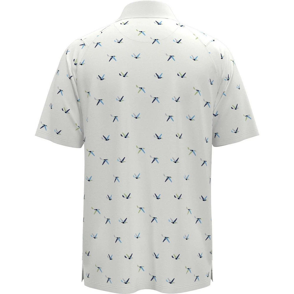 Men's All Over Birdie Print Short Sleeve Polo