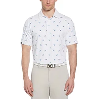 Men's All Over Birdie Print Short Sleeve Polo