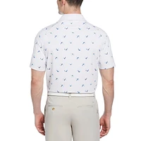 Men's All Over Birdie Print Short Sleeve Polo