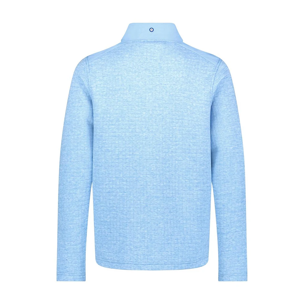 Men's Quilted Double-Knit Mix Media Pullover
