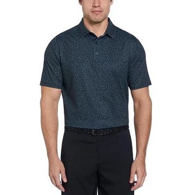 Men's Micro Floral Print Short Sleeve Polo