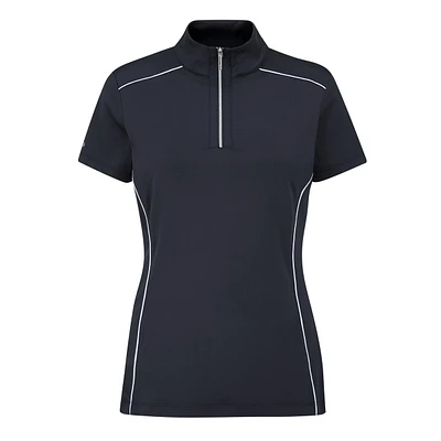 Women's Romana Zip Neck Short Sleeve Polo