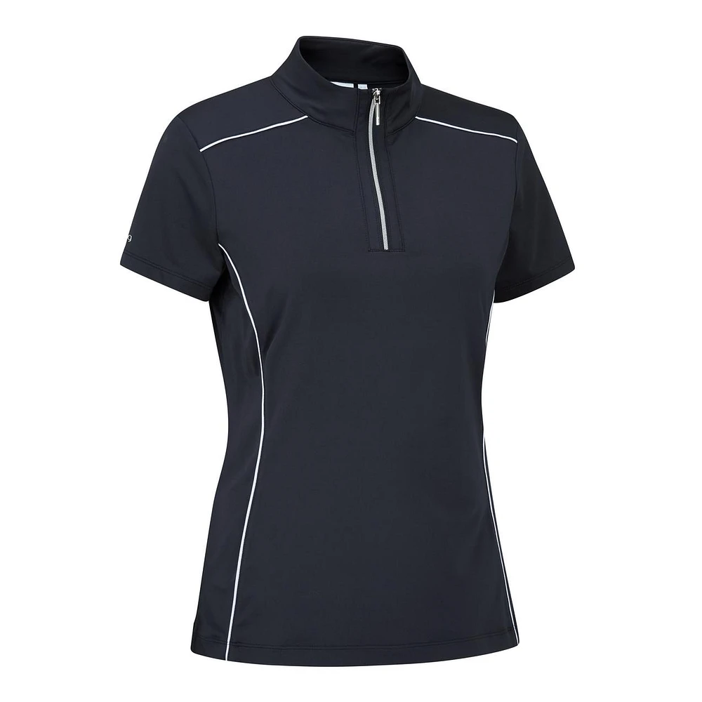 Women's Romana Zip Neck Short Sleeve Polo