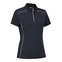 Women's Romana Zip Neck Short Sleeve Polo