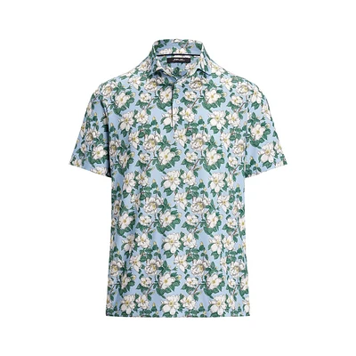 Men's Georgia Rose Print Airflow Short Sleeve Polo