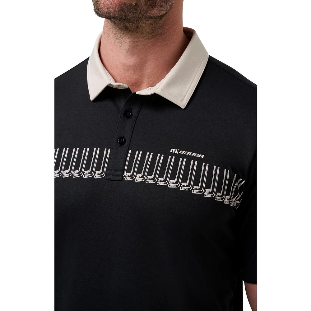 Men's Bauer x TravisMathew Stick Side Short Sleeve Polo