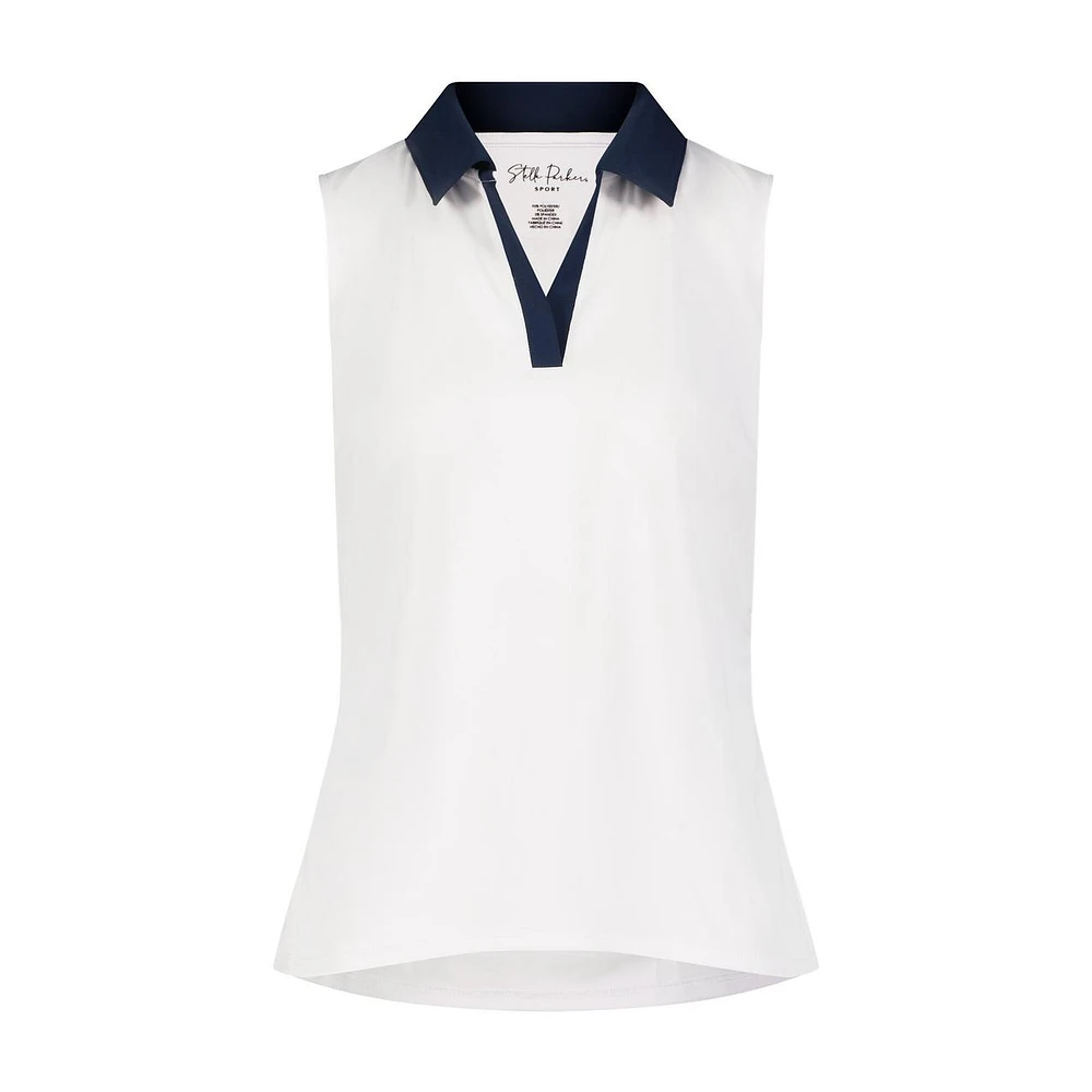 Women's Madge Side Ruched Sleeveless Polo