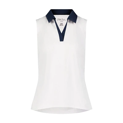 Women's Madge Side Ruched Sleeveless Polo