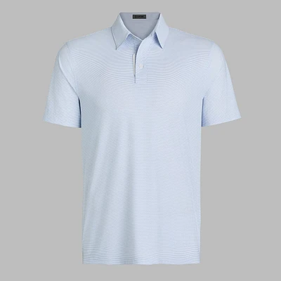 Men's Scallop Warp Knit Short Sleeve Polo